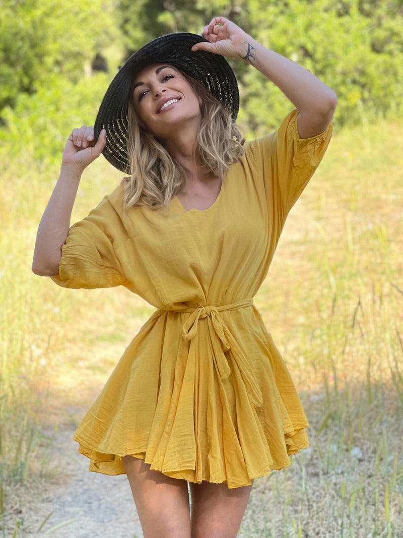 Φόρεμα Mini Closs Κίτρινο
